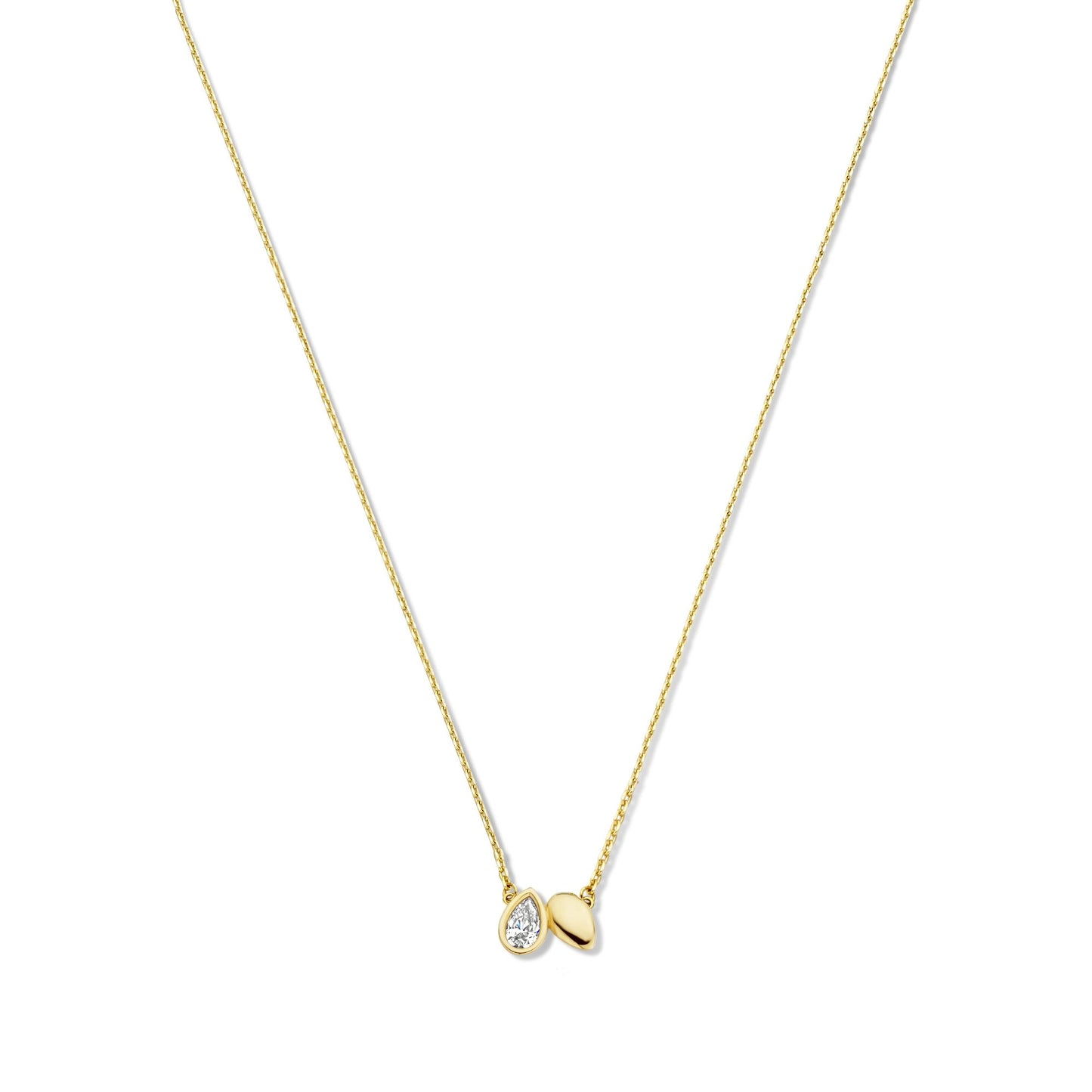 Monte Napoleone Natalia 9 karat gold necklace with zirconia - Beloro jewels