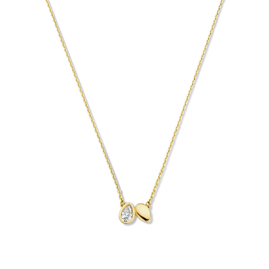 Monte Napoleone Natalia 9 karat gold necklace with zirconia - Beloro jewels