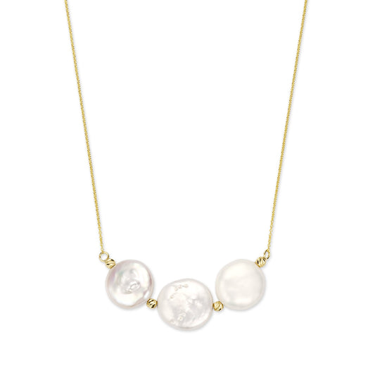 Monte Napoleone Alcinia 9 karat gold necklace with freshwater pearls - Beloro jewels