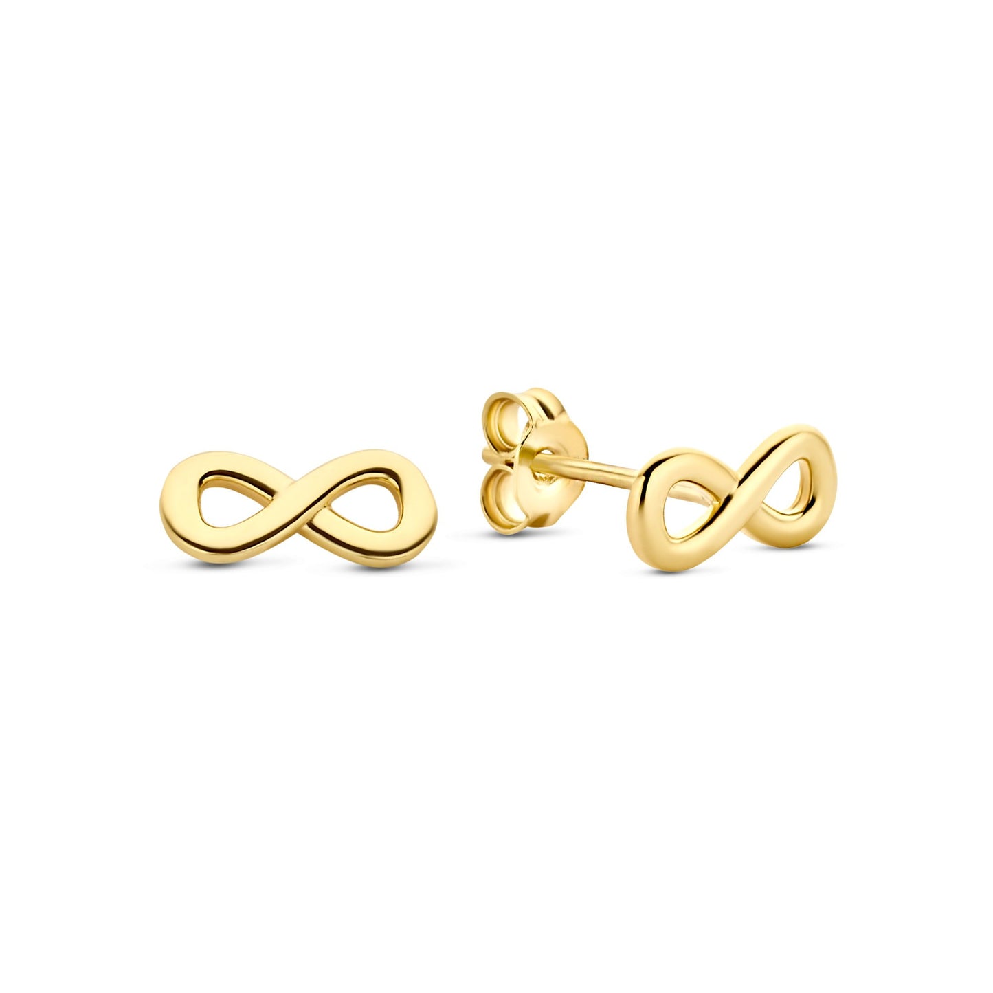 Della Spiga Felicia 9 karat gold ear studs with infinity sign - Beloro jewels