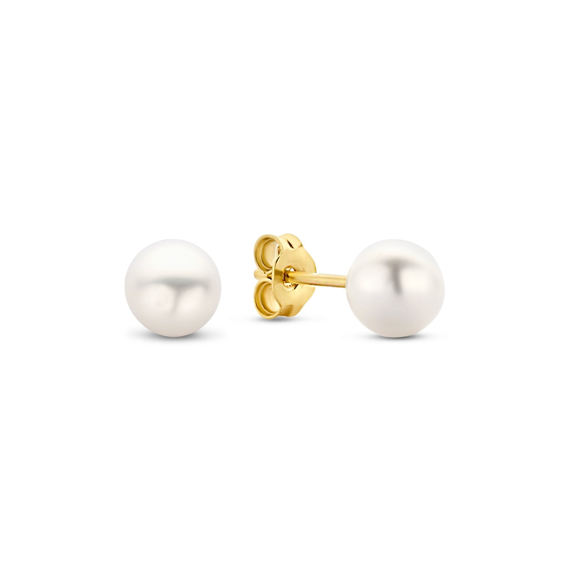 Monte Napoleone Perla 9 karat gold ear studs with pearl - Beloro jewels