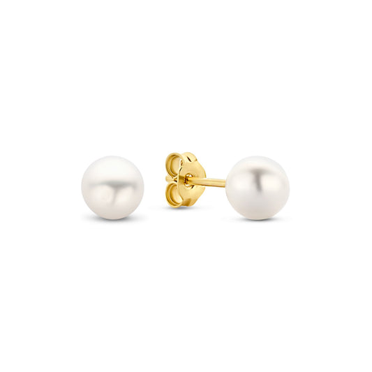 Monte Napoleone Perla orecchini a bottone in oro 9 carati con perla