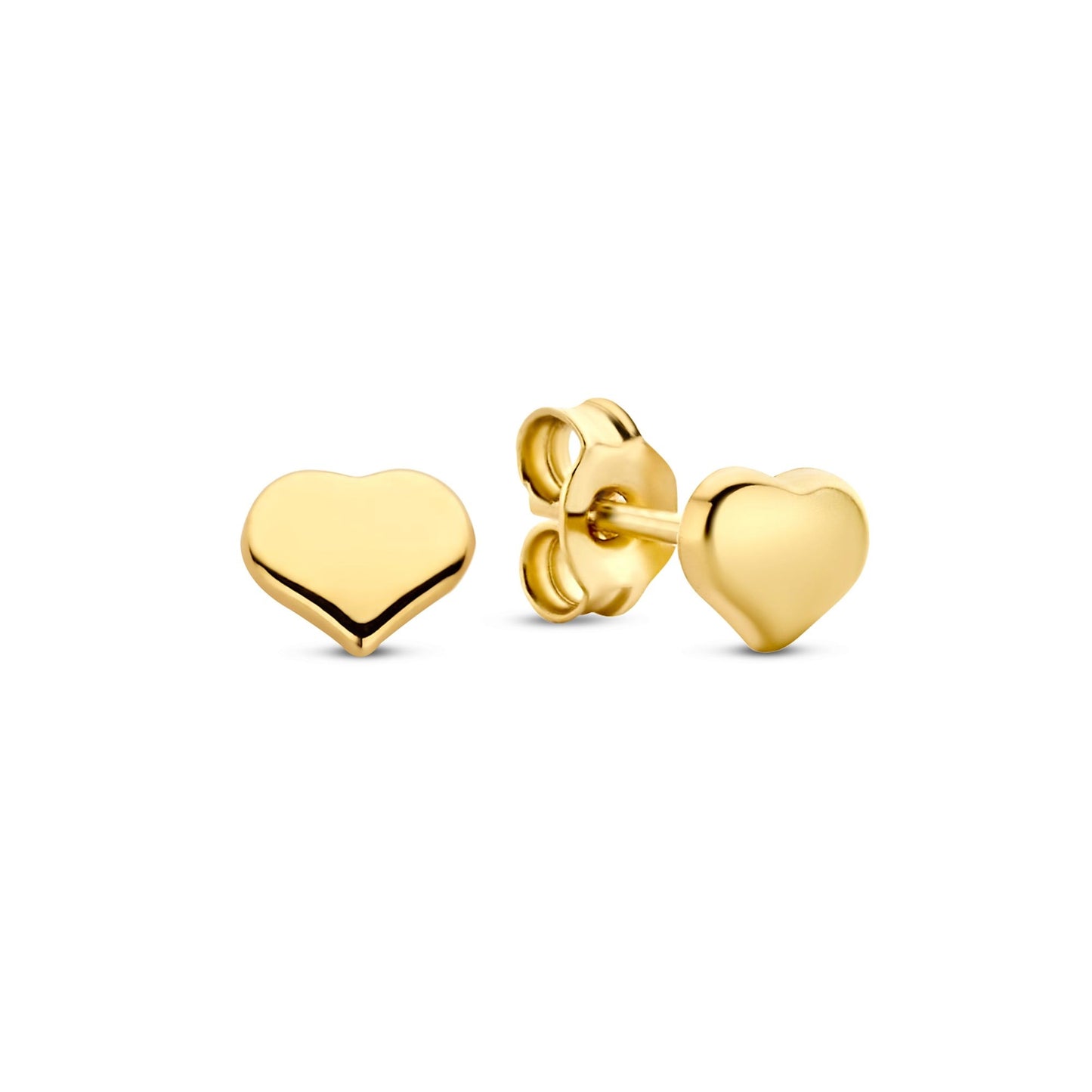 Della Spiga Giulietta 9 karat gold ear studs with heart - Beloro jewels