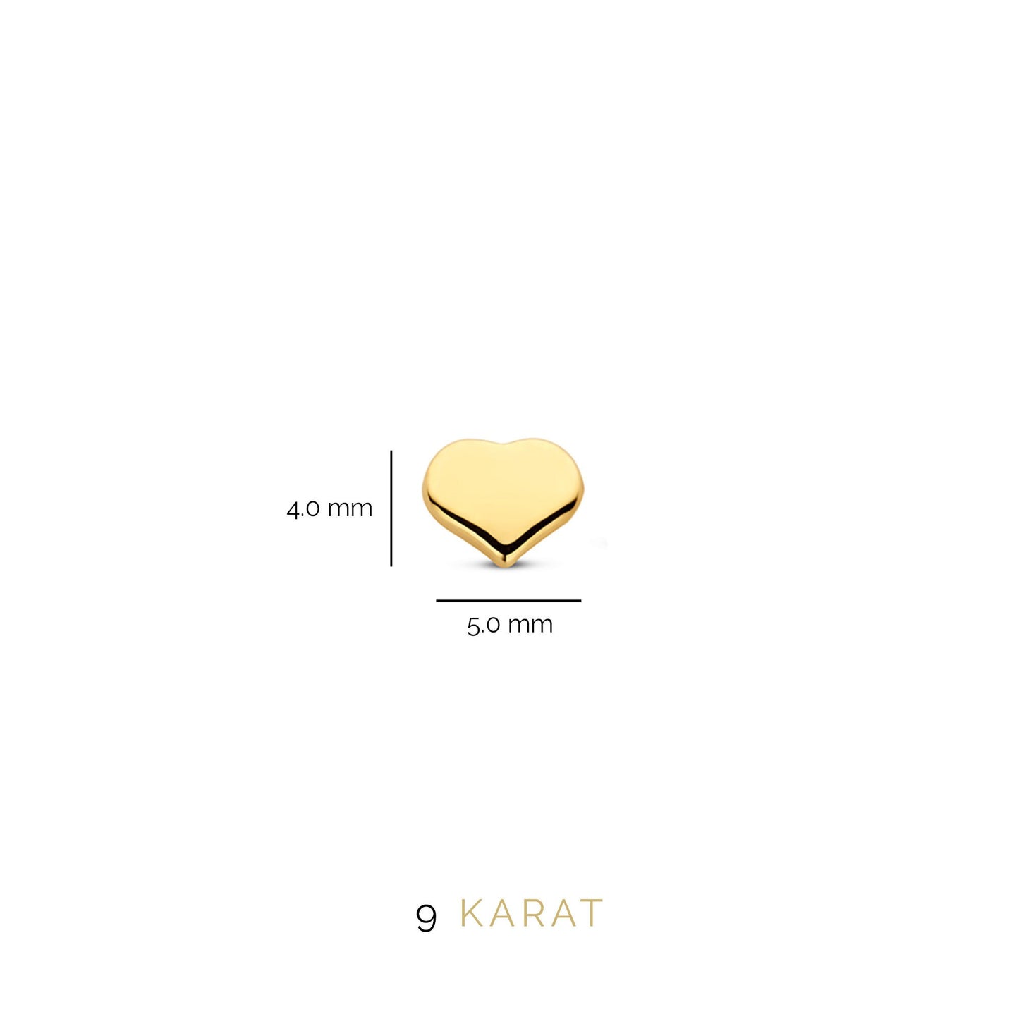 Della Spiga Giulietta 9 karat gold ear studs with heart