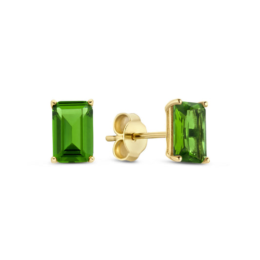 La Milano Colori Verdi 9 karat gold ear studs with green zirconia