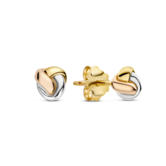 Della Spiga Mira 9 karat gold ear studs with knot - Beloro jewels