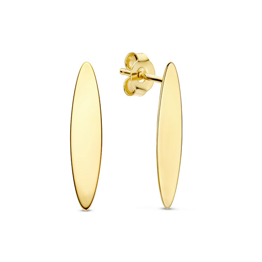 La Rinascente Donetta 9 karat gold ear studs with oval bar - Beloro jewels