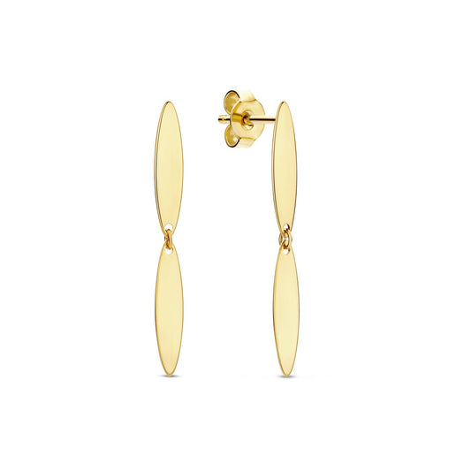 La Rinascente Donetta 9 karat gold ear studs with oval bars - Beloro jewels