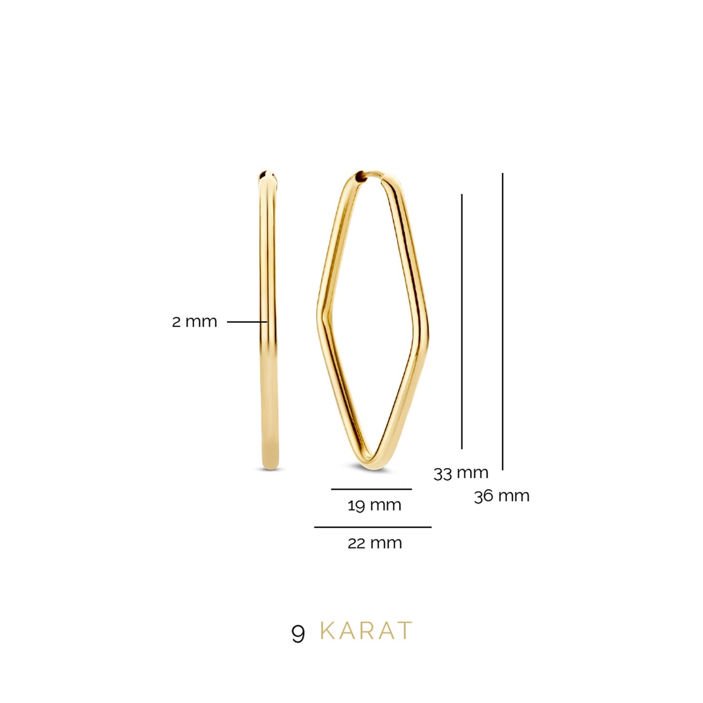 La Rinascente Fiorenza 9 karat gold hoop earrings (33 mm)
