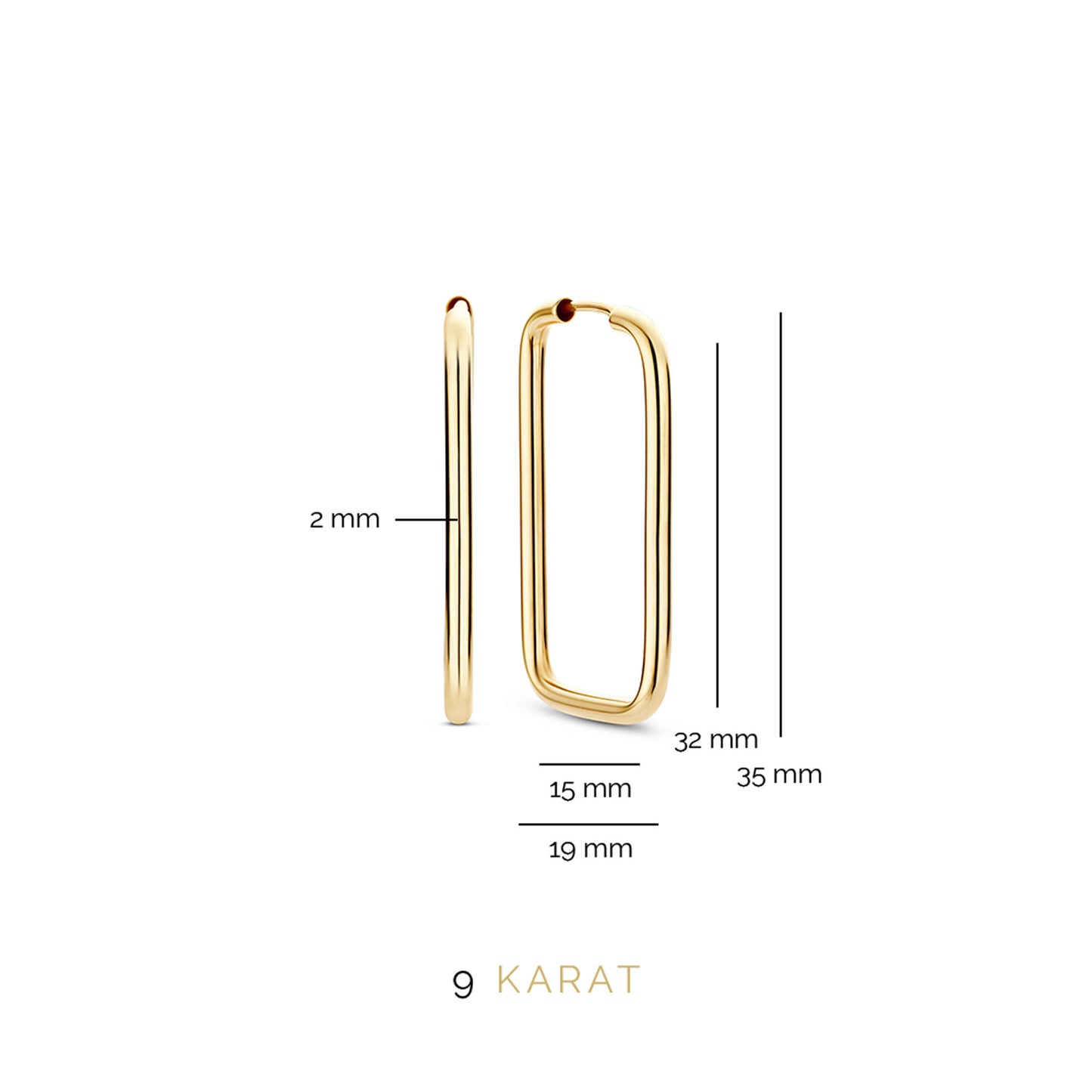 La Rinascente Ellisa 9 karat gold hoop earrings (32 mm)