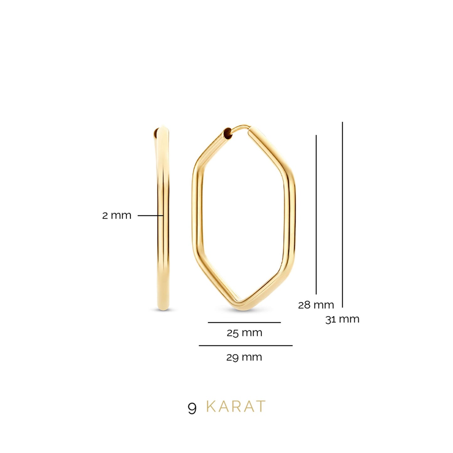 La Rinascente Francesca 9 karat gold hoop earrings (28 mm)