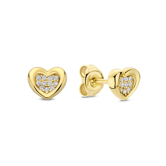 Monte Napoleone Gionna orecchini a bottone in oro 9 carati con il cuore