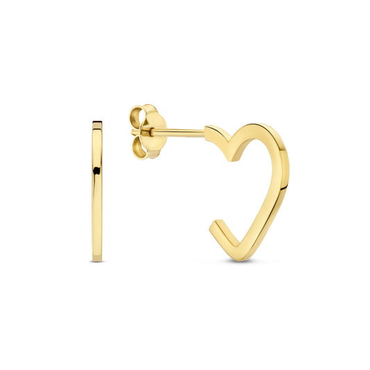 Della Spiga Giulia orecchini a bottone in oro 9 carati con il cuore
