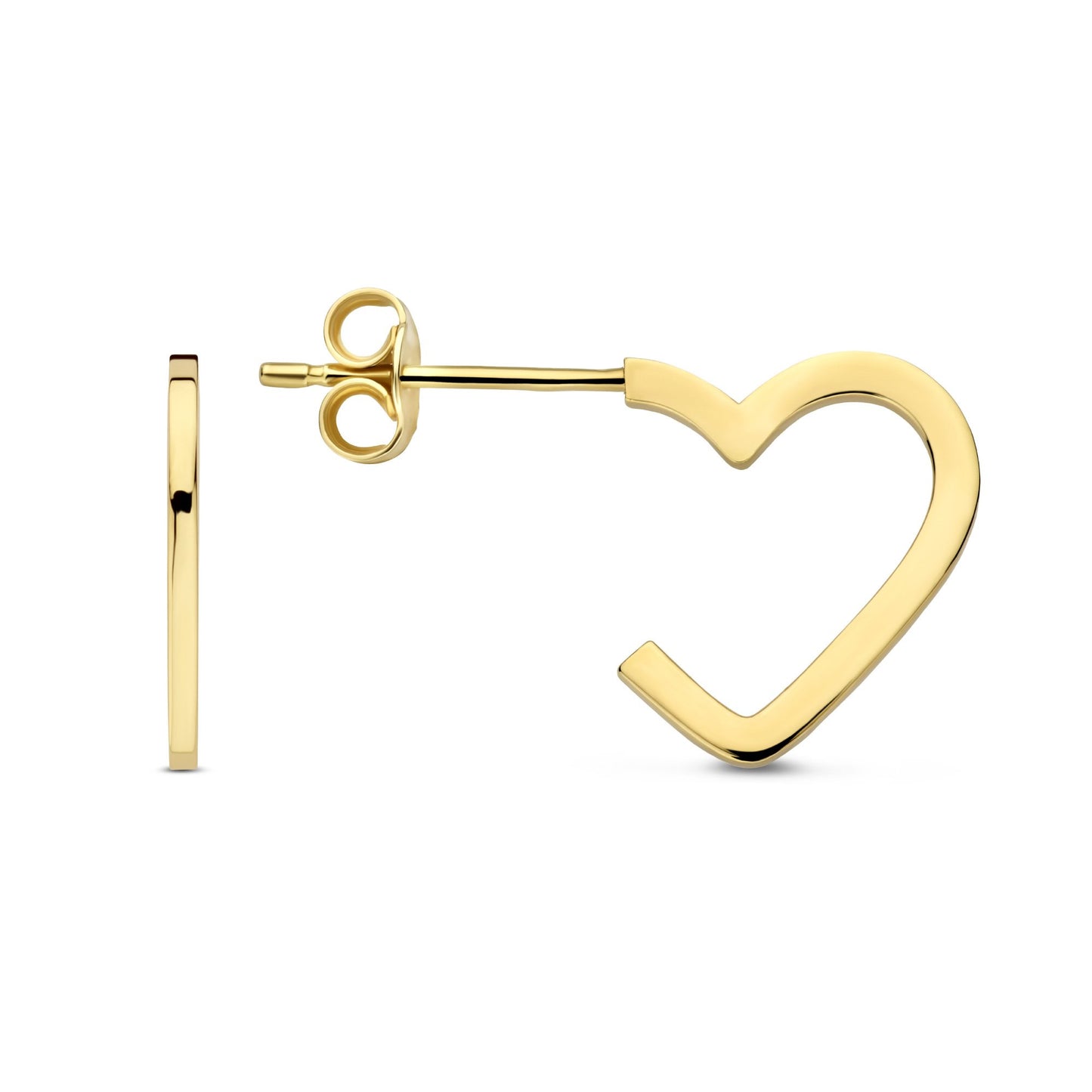 Della Spiga Giulia 9 karat gold ear studs with heart - Beloro jewels