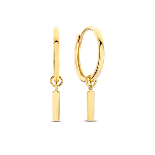 Della Spiga Esta 9 karat gold hoop earrings with rod (9.5 mm) - Beloro jewels