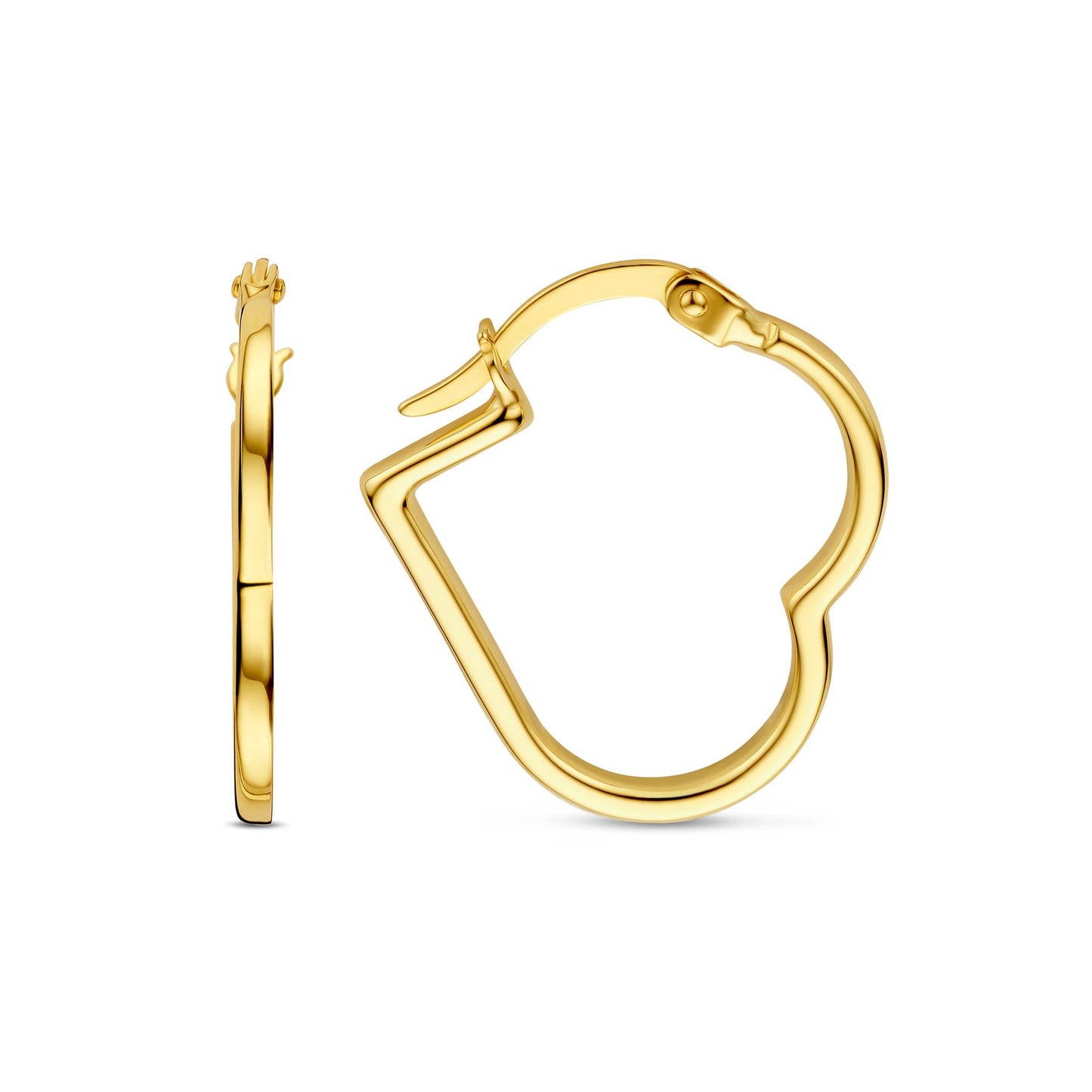 Della Spiga Luna 9 karat gold heart earrings - Beloro jewels