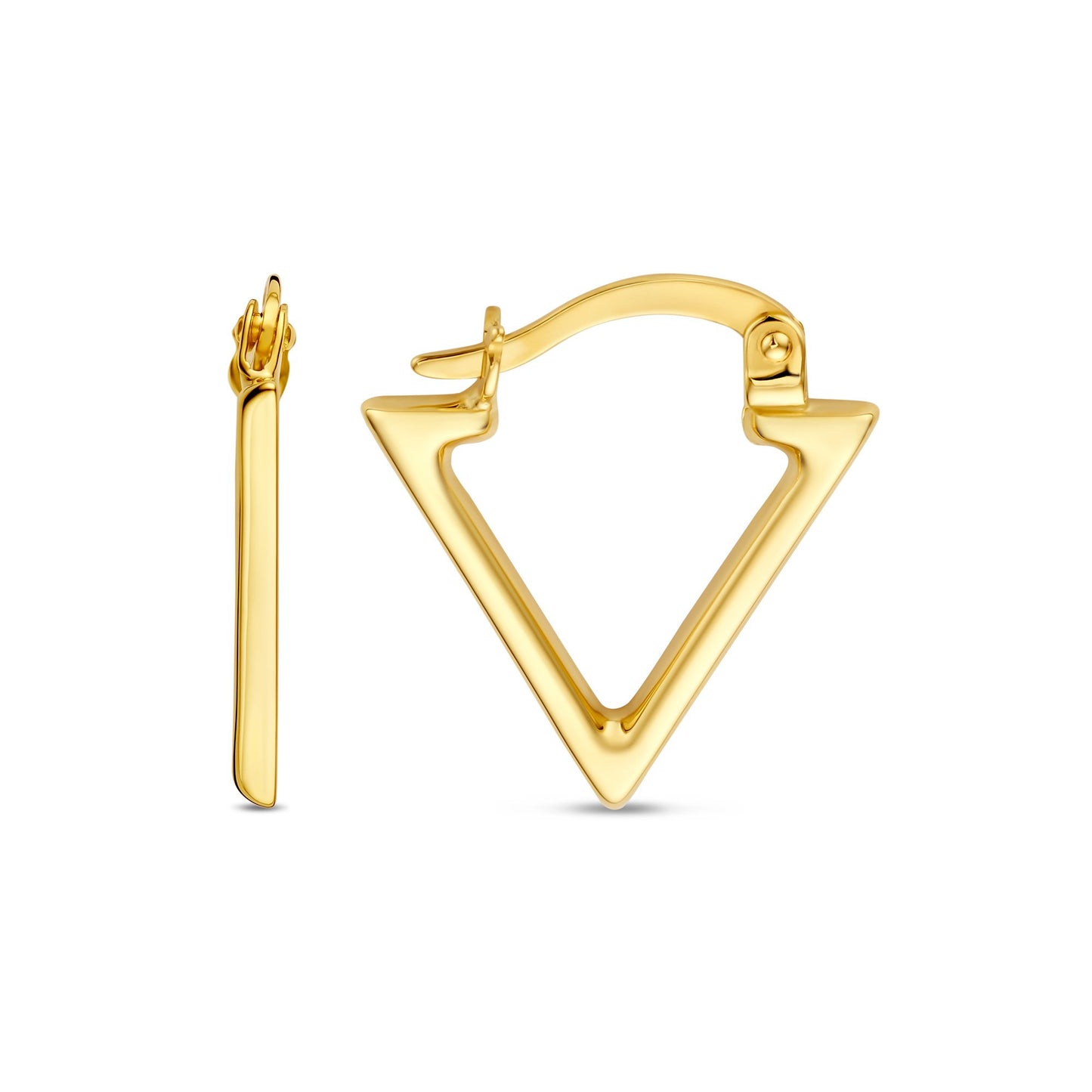 Della Spiga Luna 9 carat gold triangle earrings - Beloro jewels