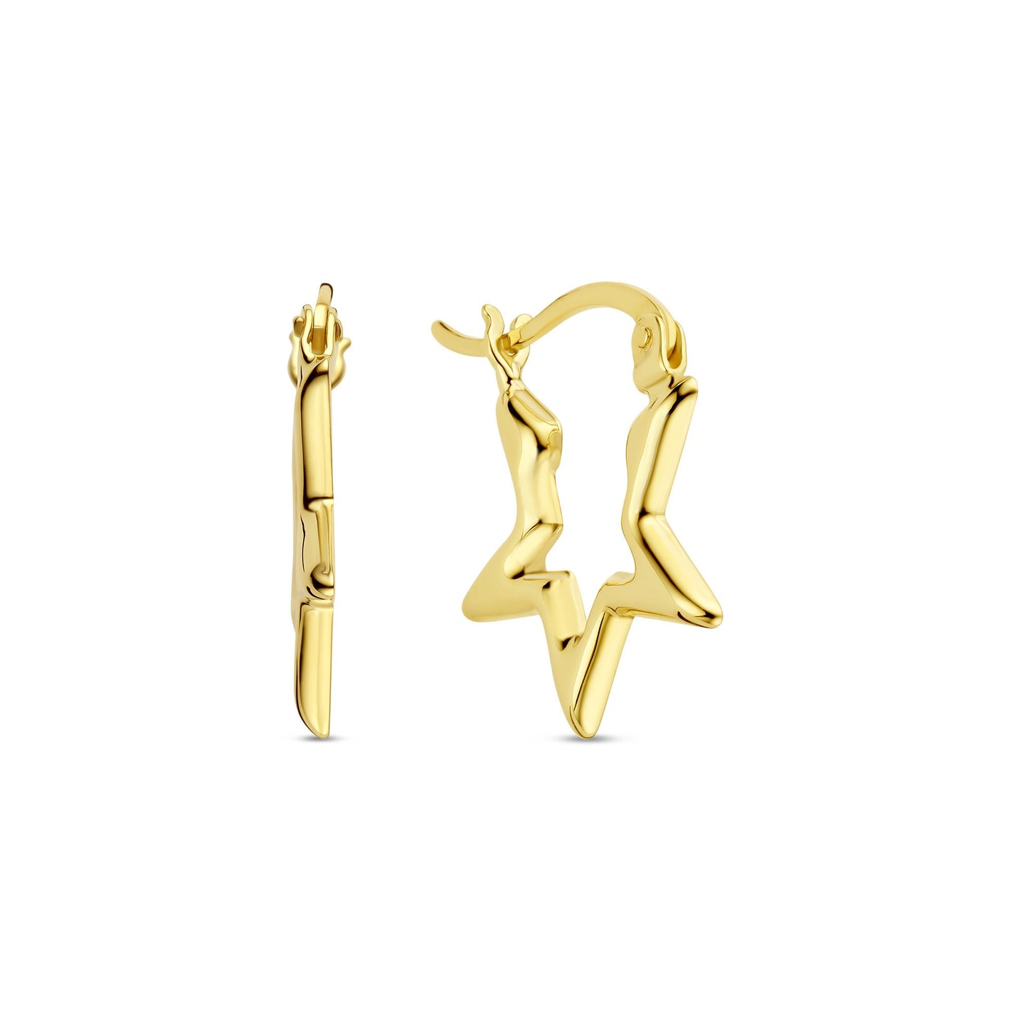 Della Spiga Luna 9 karat gold star earrings - Beloro jewels