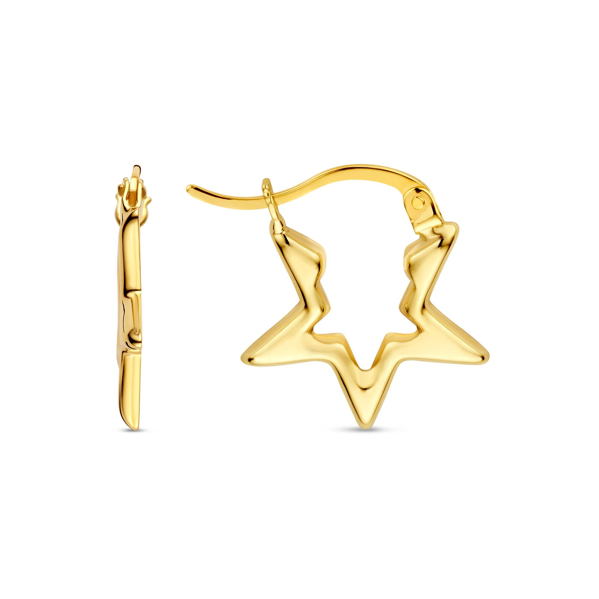 Della Spiga Luna 9 karat gold star earrings - Beloro jewels