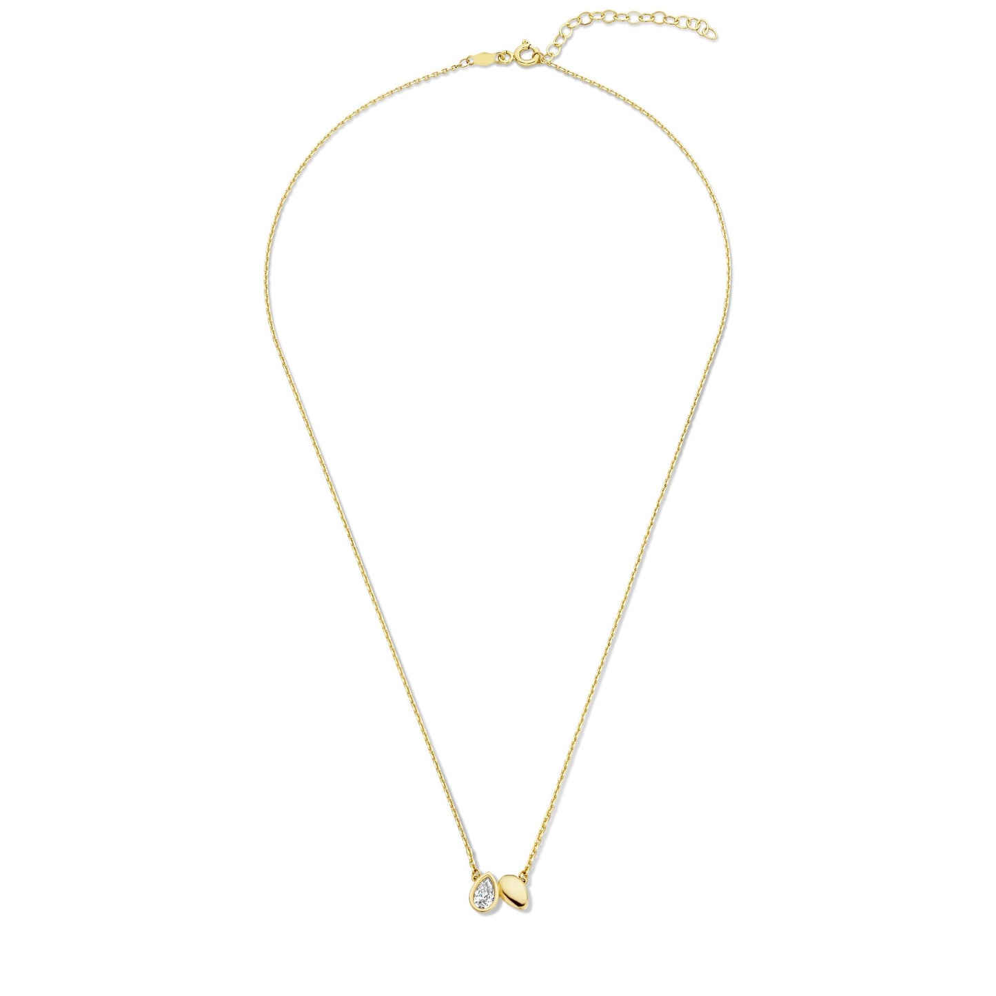 Regalo d'Amore 9 karat gold necklace and bracelet gift set with zirconia stones