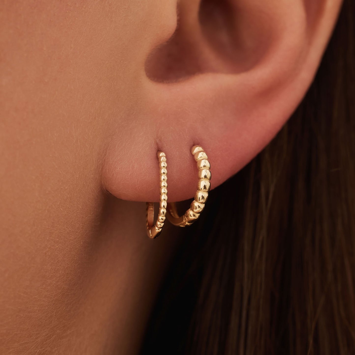 La Rinascente Elena 9 karat gold hoop earrings (9.5 mm) - Beloro jewels